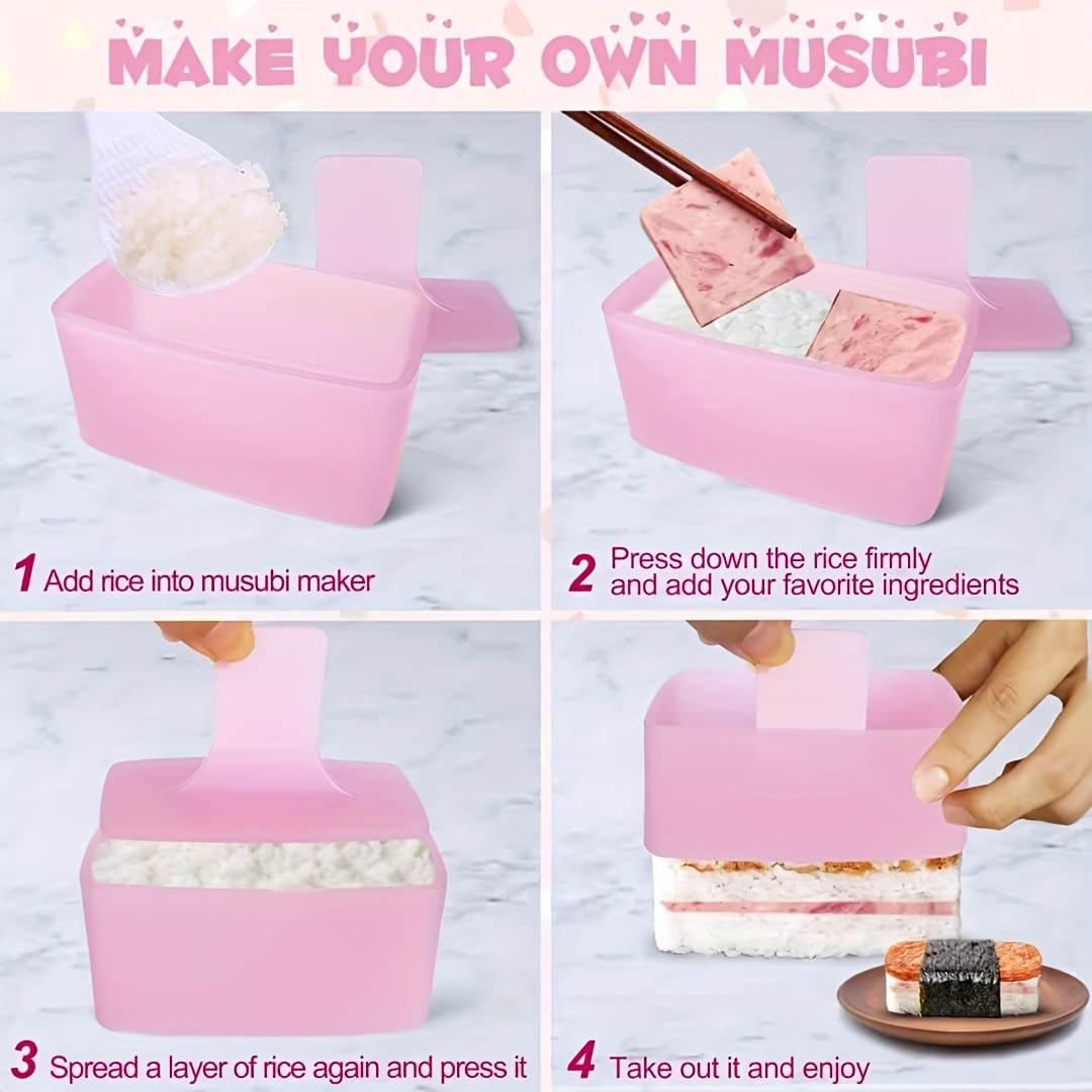 Musubi Maker Press with Small Rice Paddle Non Stick Musubi Molds Sushi  Making Kit 