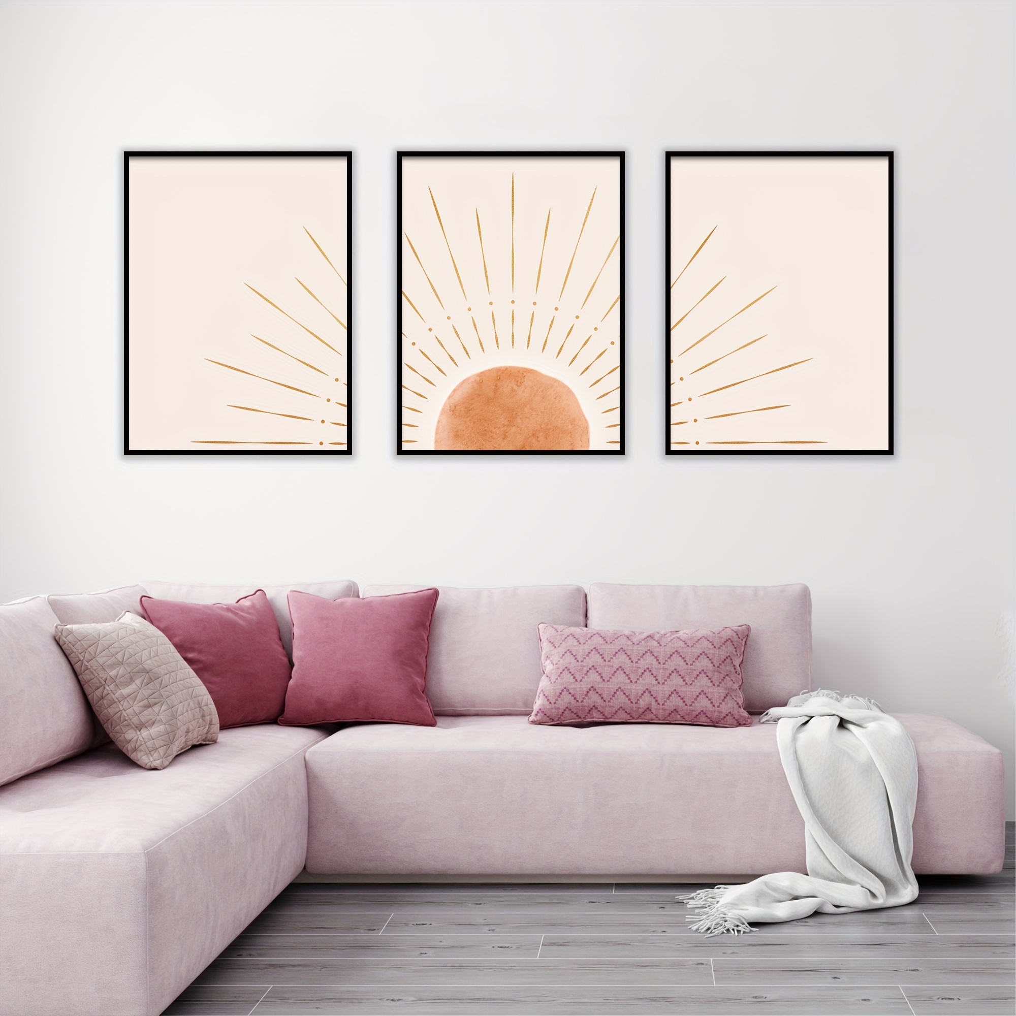  Geometric Wall Art for Bedroom, Canvas Print Painting for  Living Room, Abstract Pictures Artwork Decor, Size 12x16 Inches 3 Pieces:  Posters & Prints