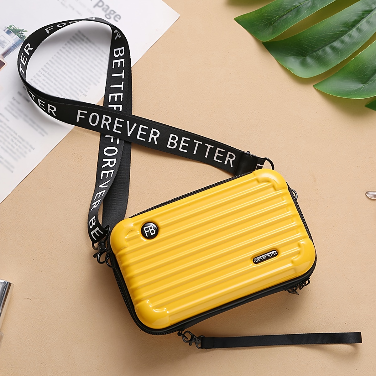 Small Shoulder Bag with Adjustable Strap and Zipper