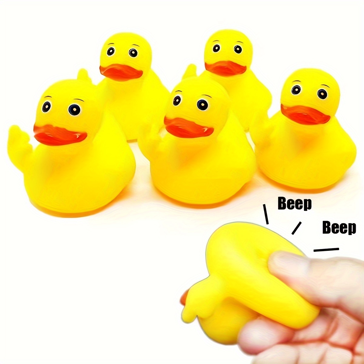 100 piezas de mini patos de goma amarillos juguete de baño pequeño baby  shower pato de goma divertido chillido pequeño pato amarillo juguete  piscina