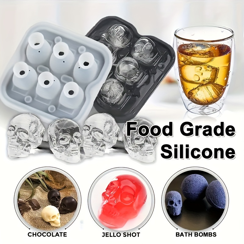 3D Skull Silicone Jello Ice Mold Flexible Cube Maker