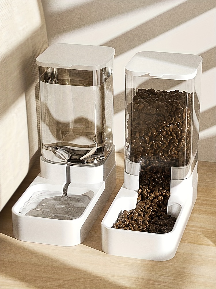 Liftable Pet Standing Water Dispenser With Feeder Bowl Set - Temu