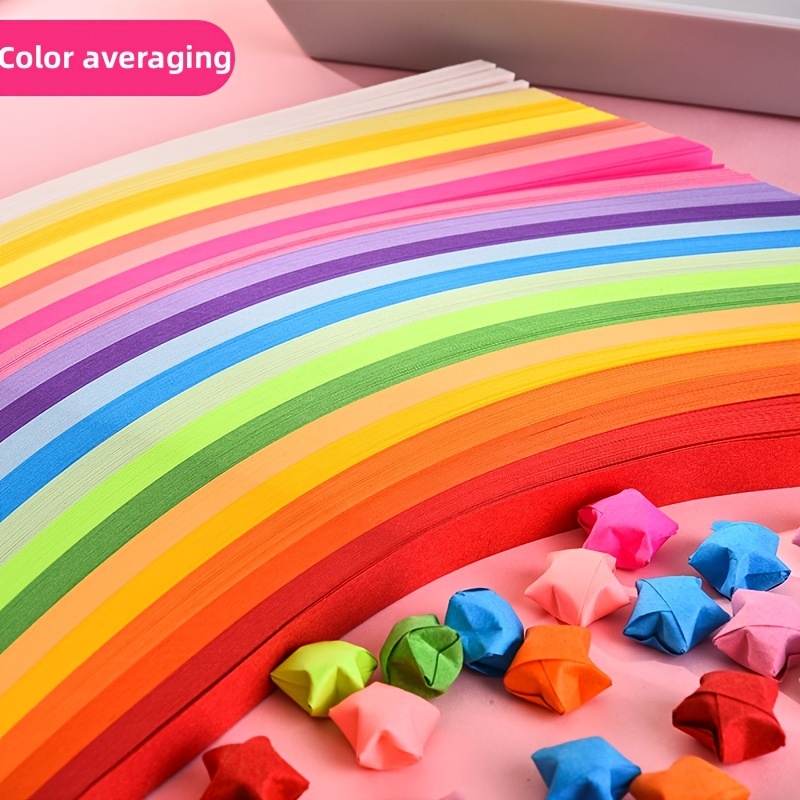 1030pcs Star Origami Paper With 27 Colors & Double Sides, Lucky