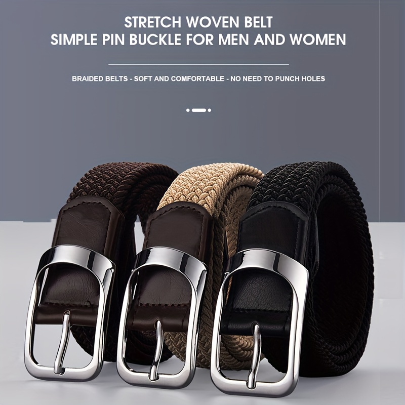 Casual Knitted Needle Buckle Woven Elastic Belt