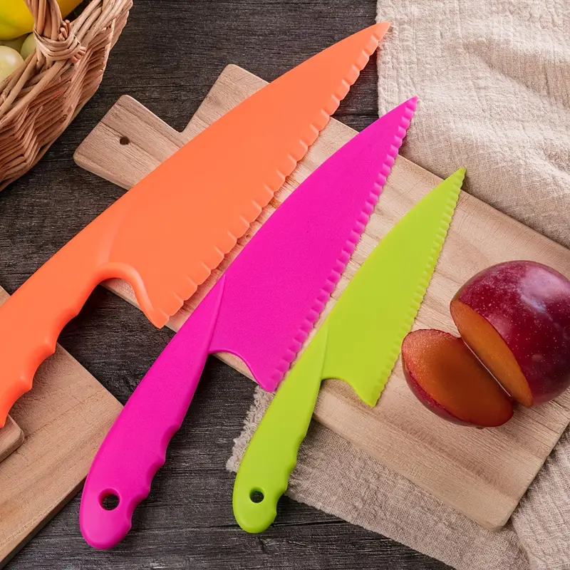 Plastic Kitchen Knife Set, Safe Cooking Chef Plastic Knives