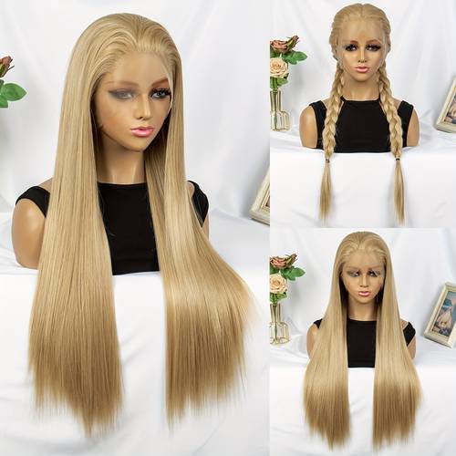 Long Straight Wig Lace Wig Synthetic Wig Beginners Friendly Heat Resistant Elegant Natural Looking For Daily Use Wigs For Women