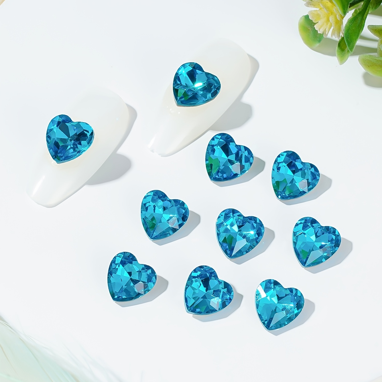 'Buy Low Price Crystal Heart Shaped Rhinestones Faceted Glass Beads For Nail Art