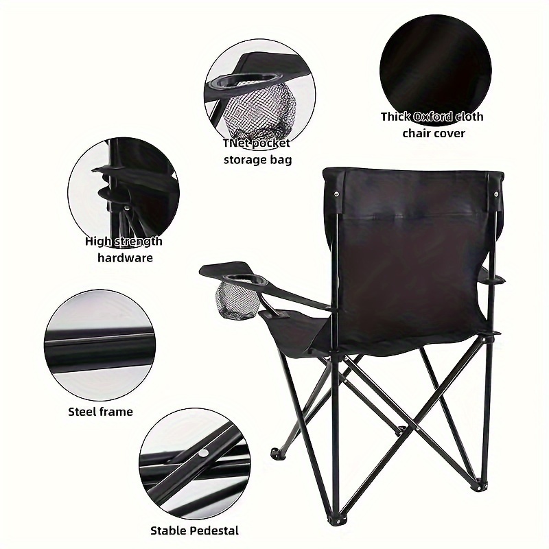 Portable Leisure Lounge Chair Folding Chair With Armrest For Outdoor Picnic  Beach Adventurer Fishing Camping Beach - Sports & Outdoors - Temu