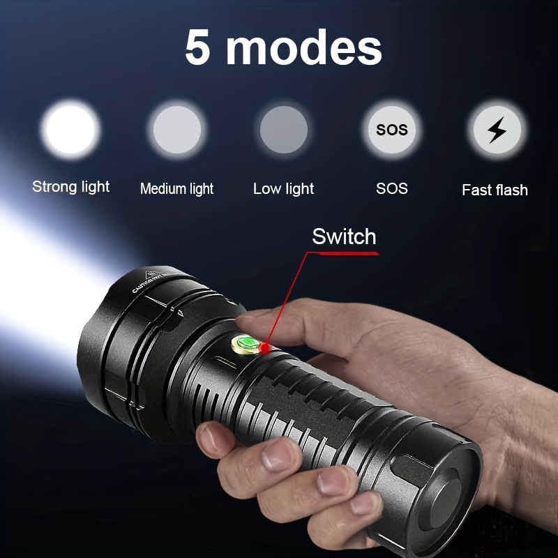 High Power Tactical Flashlight With 1500m Lighting Distance Perfect For  Camping Hiking Fishing Hunting And Search And Rescue, Don't Miss These  Great Deals