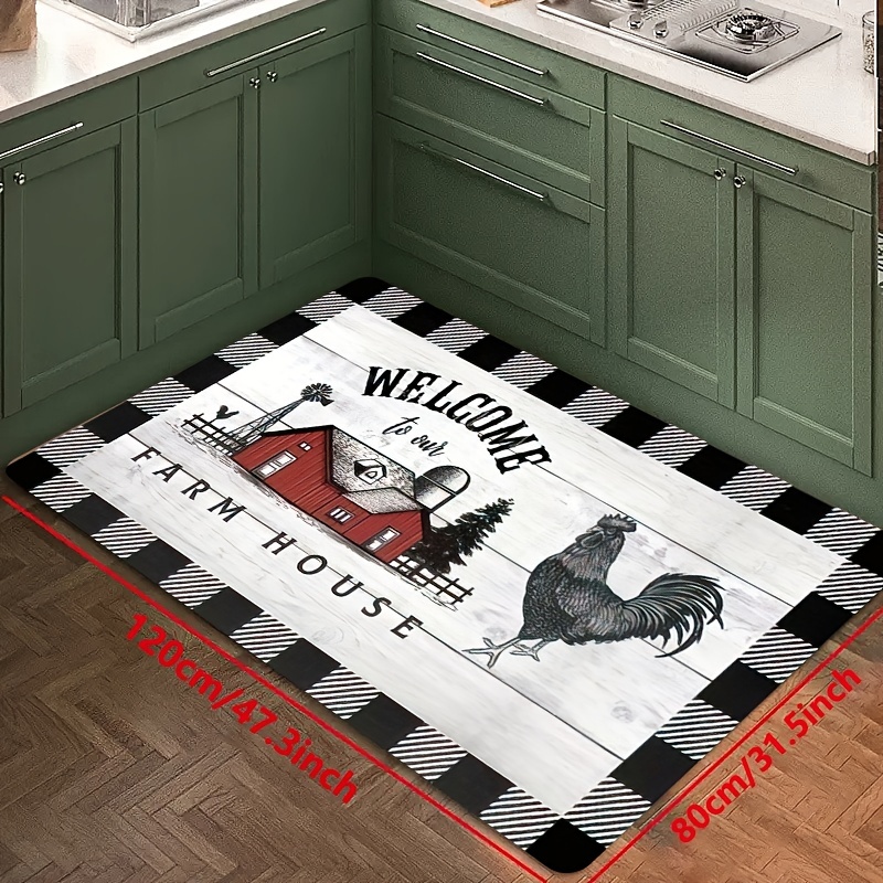 Farmhouse Doormat Kitchen Rugs Buffalo Plaid Floor Mat - Temu