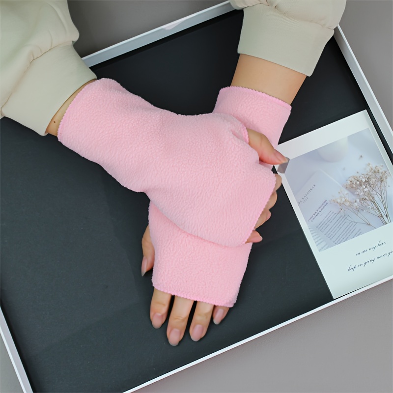 Women Fingerless Gloves Thin - Stretchy Soft Half Finger Gloves Typing  Gloves