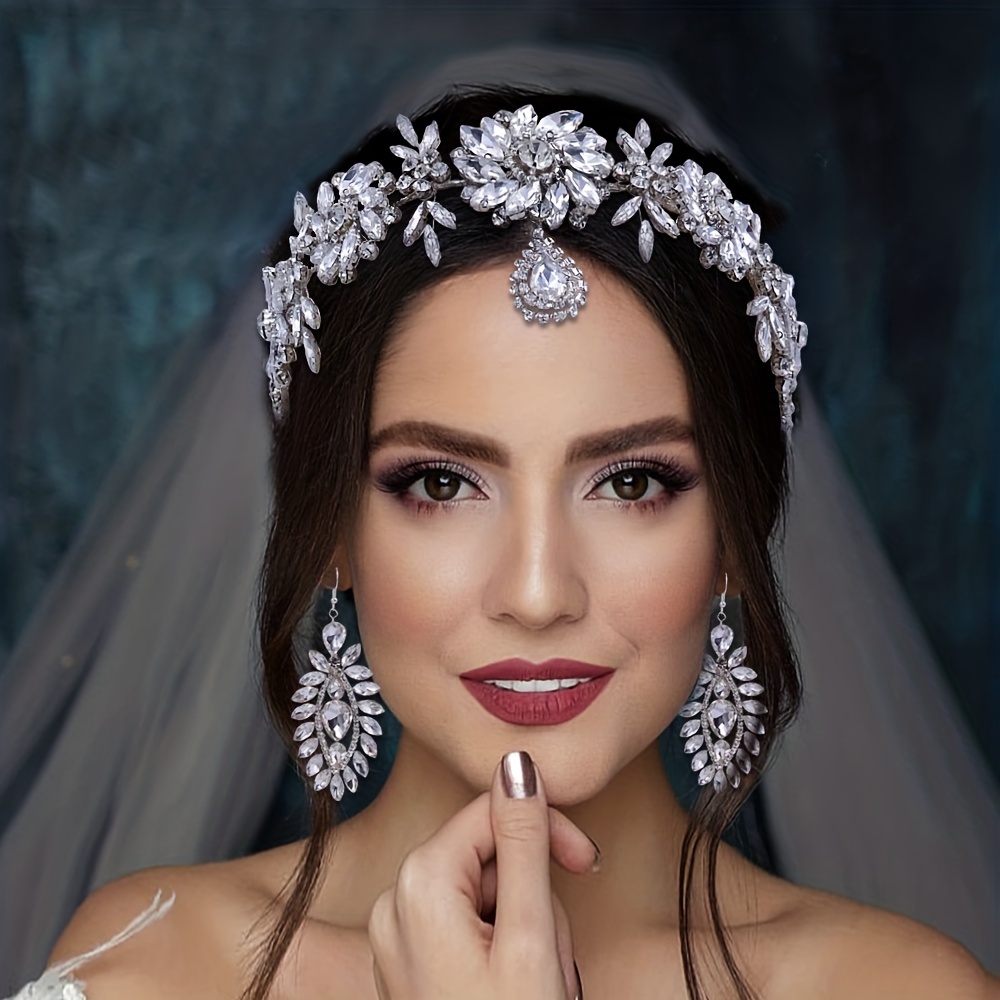 Bridal Rhinestone Hairbands - Intricate Flower Headpieces