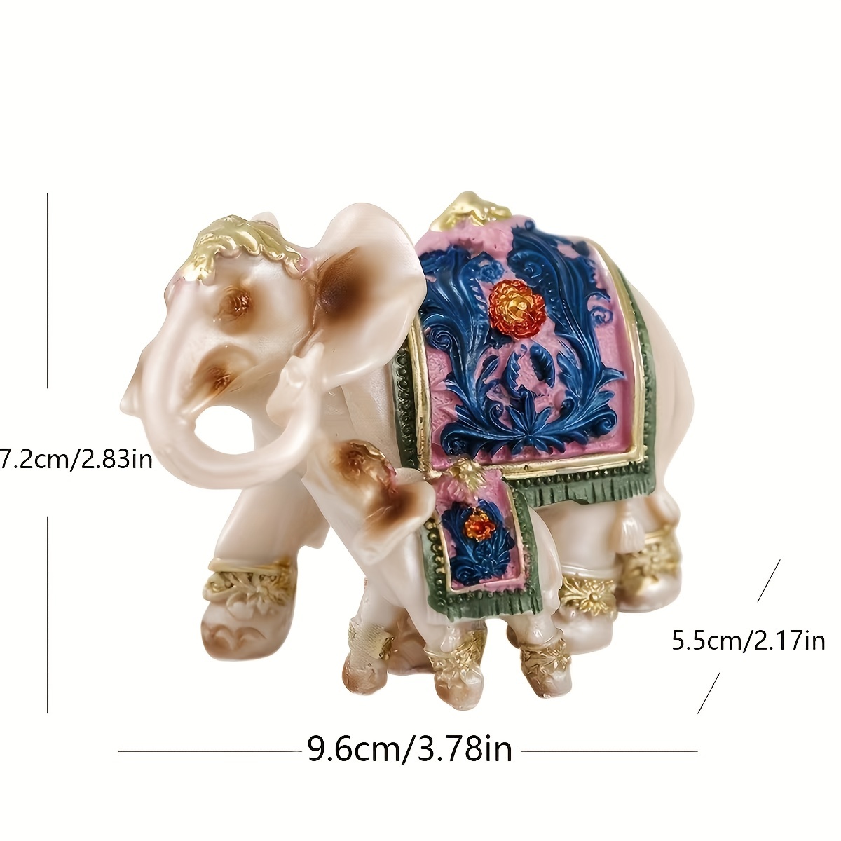 White Elephant Statue Feng Shui Decorative Elephant - Temu