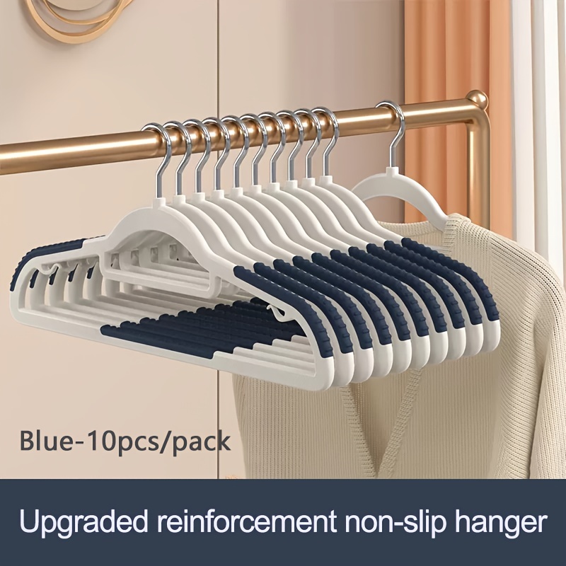 5pcs Plastic Heavy Duty Clothes Hangers With Non-slip Design And Hook,  Suitable For Closet, Outdoor Drying And Wet Clothes