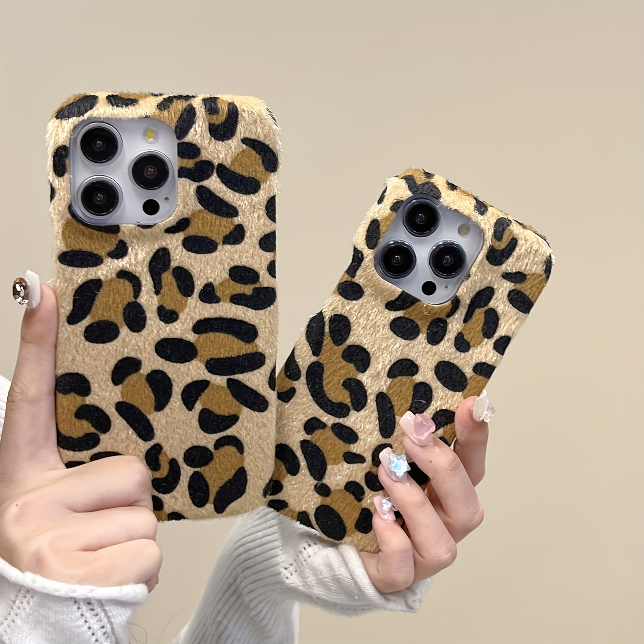 Leopard Print Plush Wild Phone Case Maillard Color Iphone14pro 15promax 13