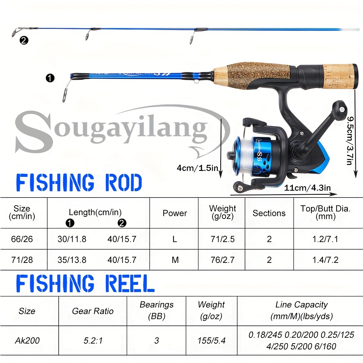 TBMAQ Gun Handle Shrink Luya Water Drop Wheel Fishing Gear Set