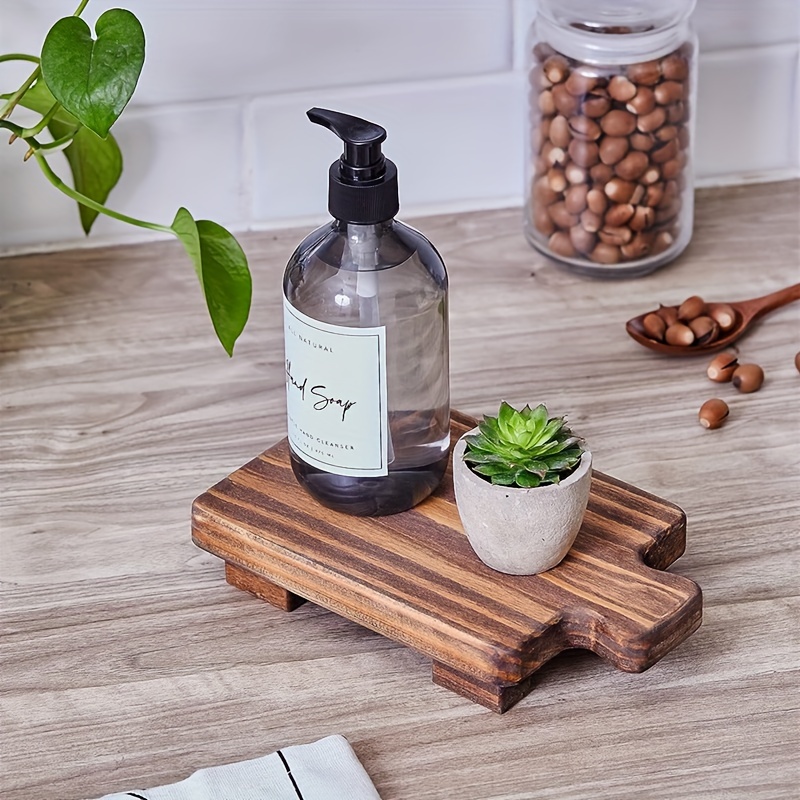 Wooden Bathroom Tray, Soap Stand Wood Risers, Display Rack For Bathroom, Sink  Soap Dispenser Storage Rack, Perfume Makeup Organizer, Candle Plant Storage  Tray, Home Decor, Bathroom Accessories - Temu