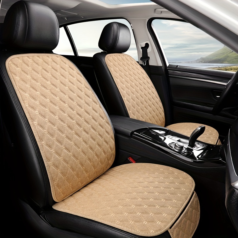 Luxury Car Seat Covers Leather Flax Seat Cover Mat Universal