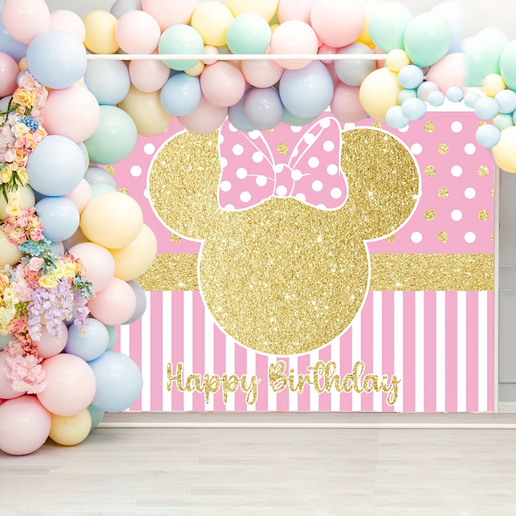 Telon De Fondo 7x5 Minnie Mouse Decoraciones Para Fiestas