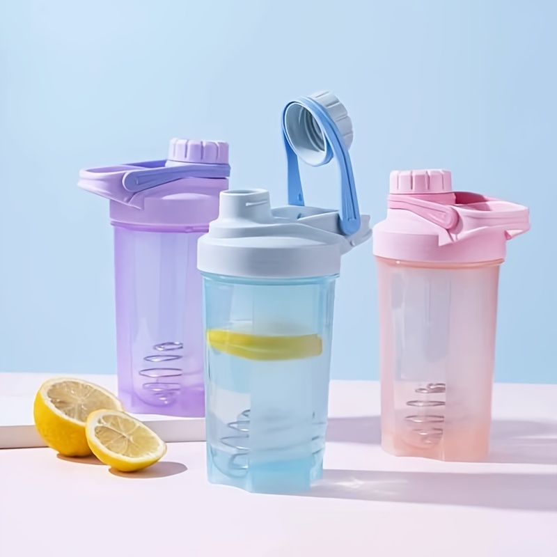 Plastic Shaker Bottle With Small Stainless Blender Ball For Workout School  Office Protein Mixes Use - Temu