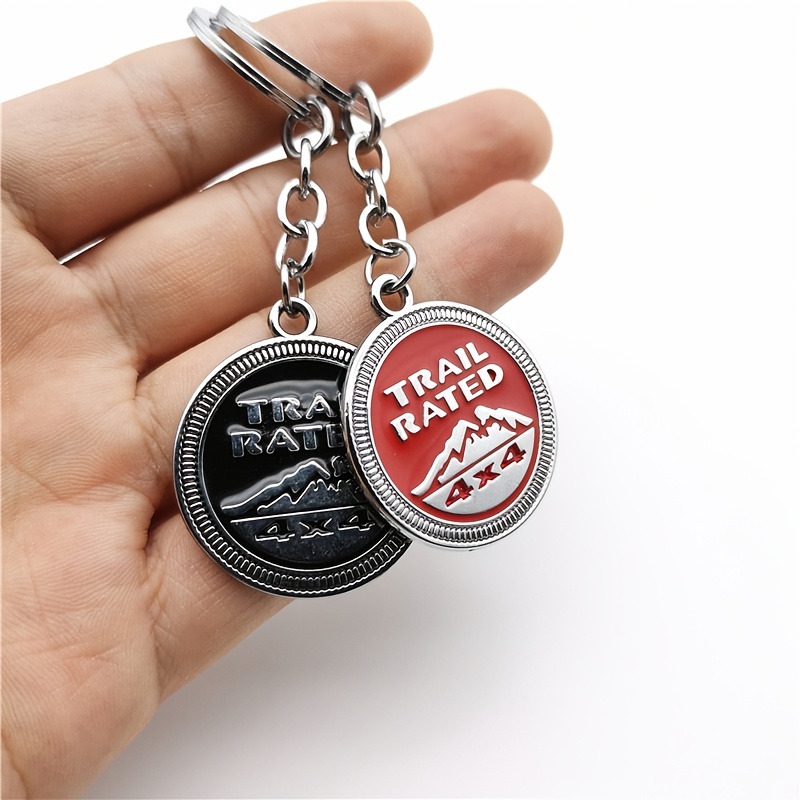 TRAIL RATED 4X4 Snow Mountain Car Keychain Car Key Ring Pendant For Jeep Trail Rated Jeep Wrangler Renegade Liberty Grand Cherokee Compass Patriot