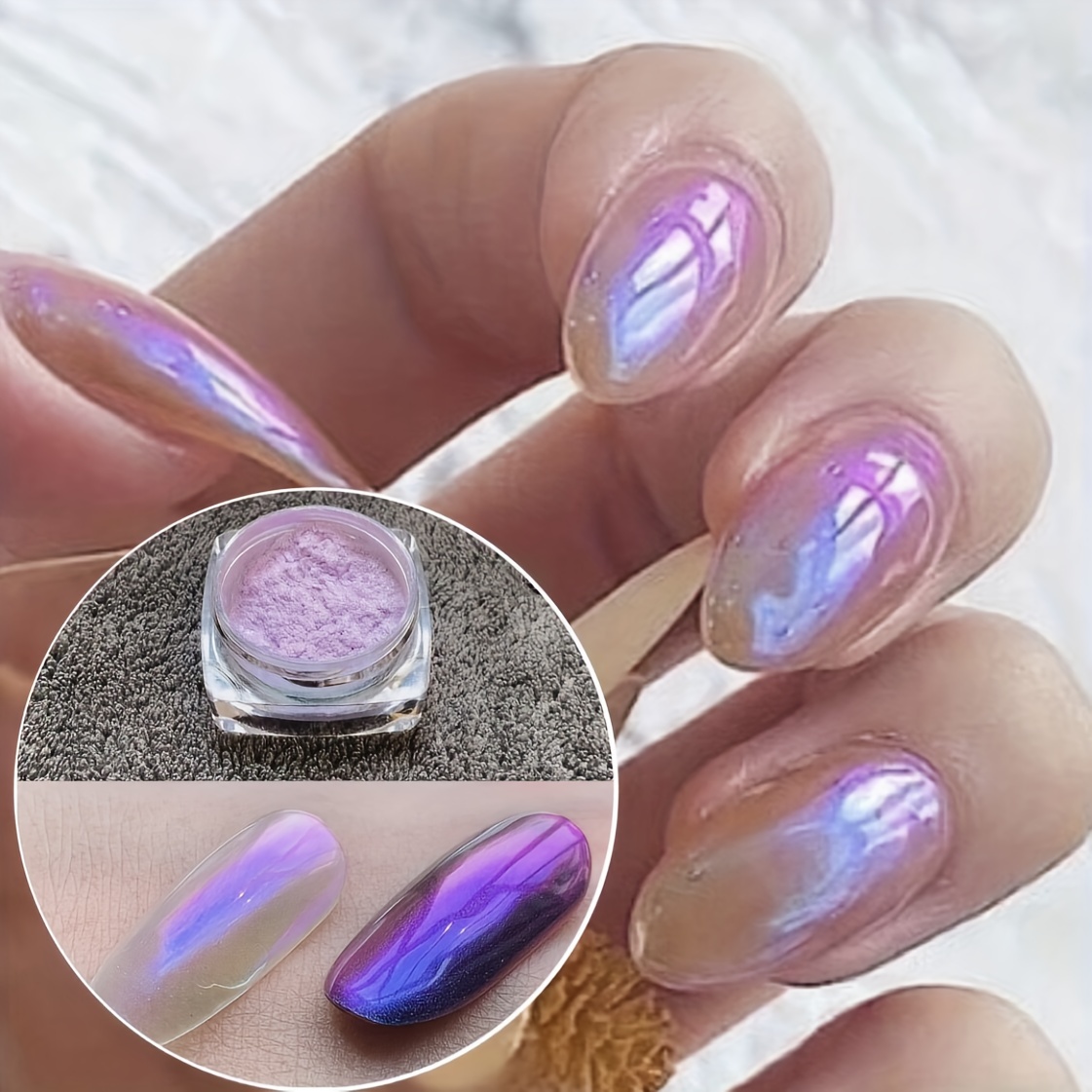 Neon Magic Rubbing Dust Nail Glitter Aurora Solid Nail Powder Chrome  Pigment