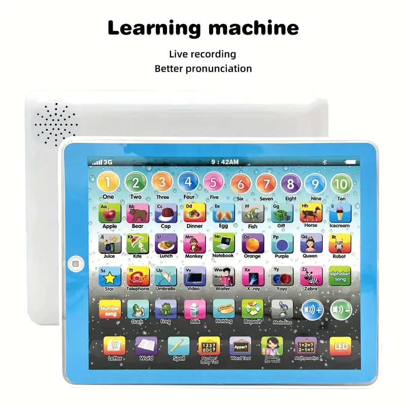 Tablet Per Bambini Pad Di Apprendimento Per Bambini Con Luci - Giocattoli  Educativi Divertenti - Musica/ABC/Parole/Numeri/Animali/Incantesimo - Per Ra