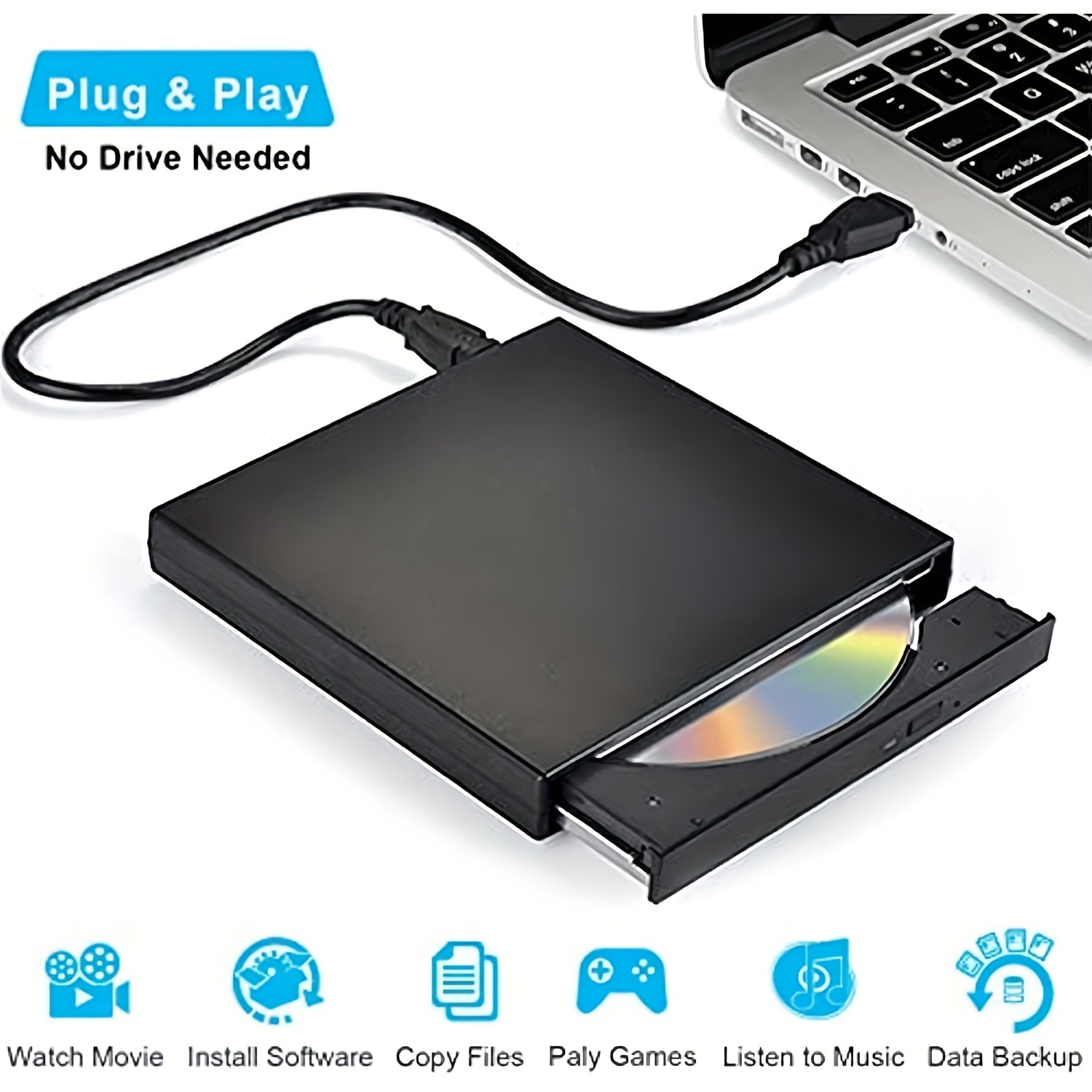 Disque Dur Externe 10 to Ultra Slim Disque Dur Portable Externe USB 3.0  Compatible Mac,Xbox avec Ordinateur Portable de Bureau -Noir