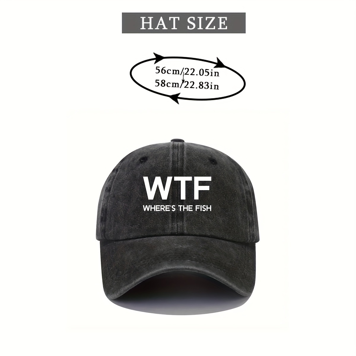 Fishing Hat Hat WTF Where's The Fish Hat for Men Dad Hat Graphic Caps