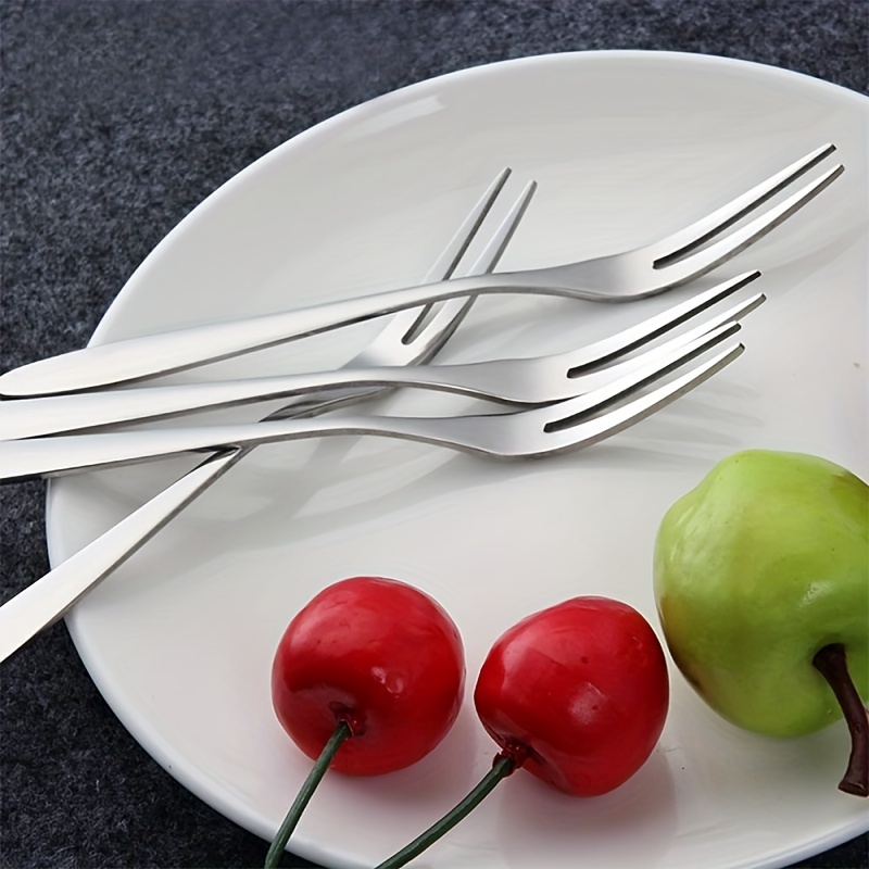 Tenedor de acero inoxidable para tartas, 12 tenedores pequeños para postre