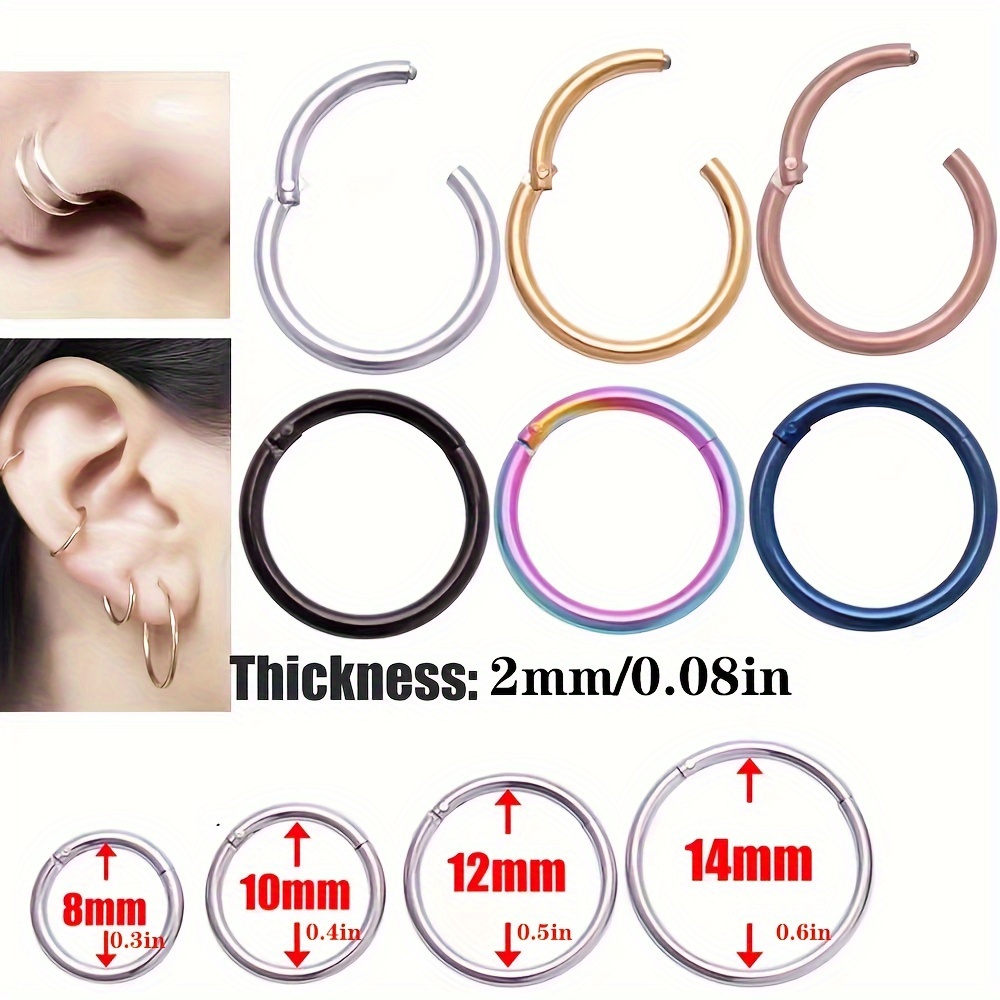 Tiny Glossy Hoop Earrings Stainless Steel Jewelry Simple Leisure Style For Women Daily Casual
