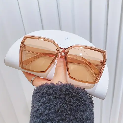 Gafas de sol de gran tamaño Vintage cuadradas degradadas de una pieza  lentes grandes para mujer