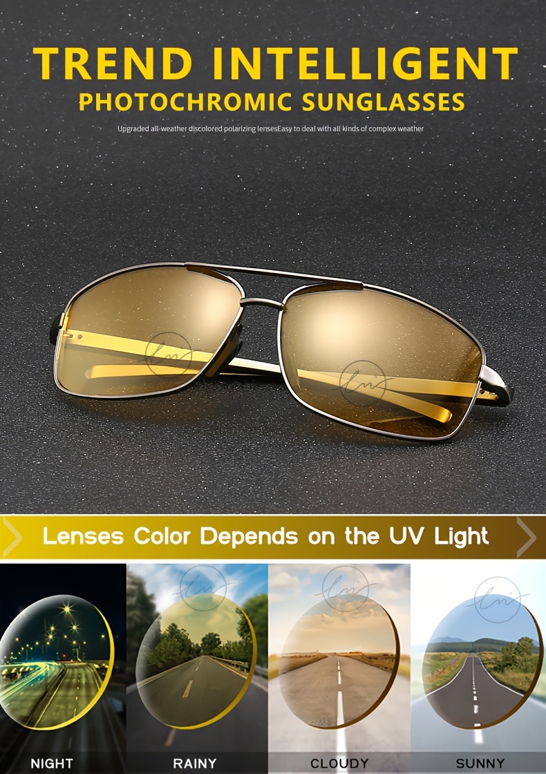 New Polarized Light Color Sunglasses Male all-weather Drive