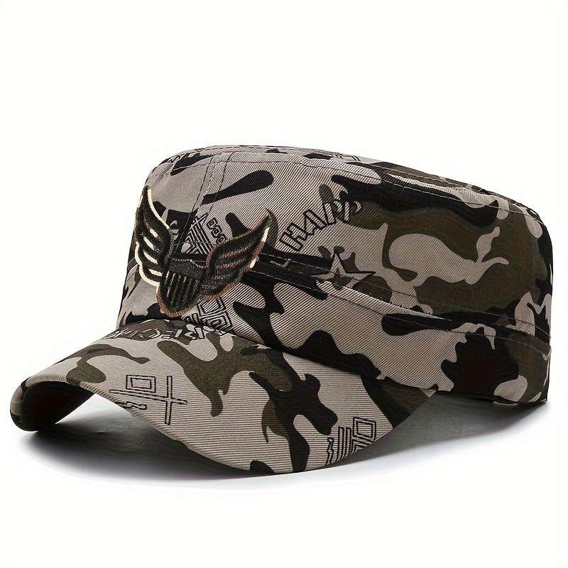  Gorras militares transpirables para hombre, diseño de cadete,  gorra superior plana de verano, gris y negro : Deportes y Actividades al  Aire Libre