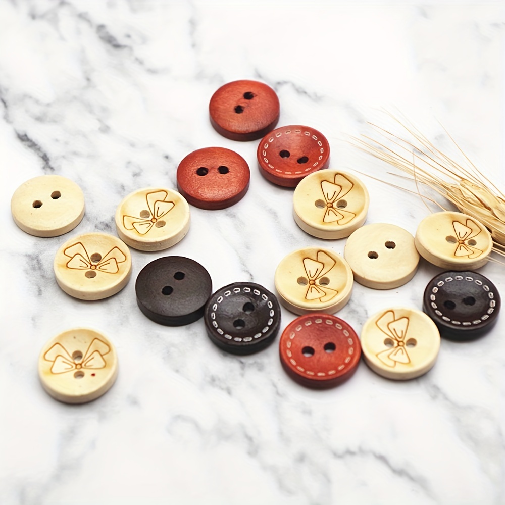 Round Brown Buttons For Diy Sewing Crafts Knitting Coat - Temu