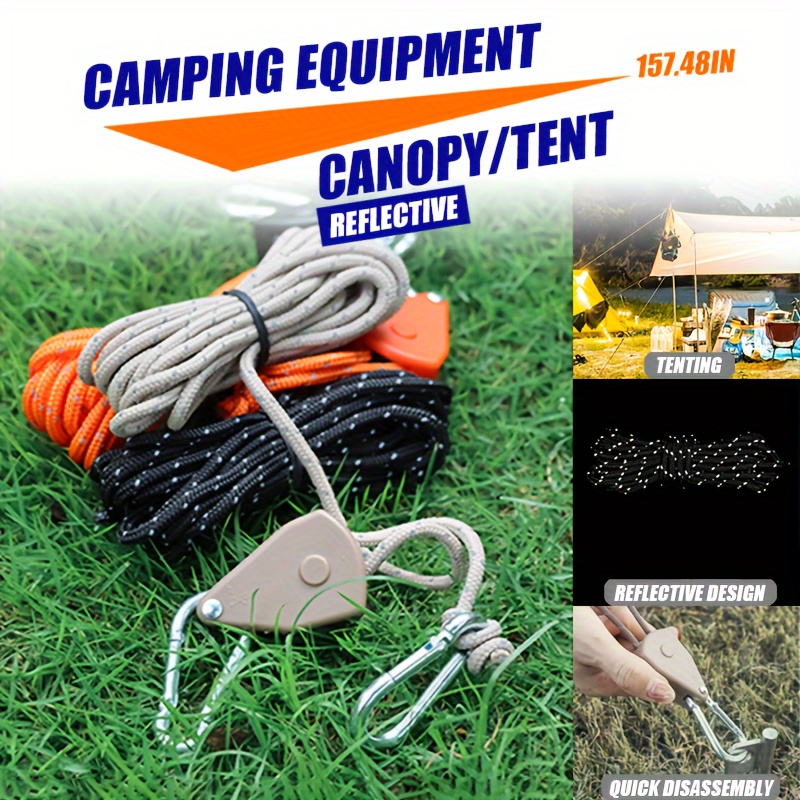 1pc 4pcs Tent Fastener Ropes For Outdoor Camping Tent Picnic