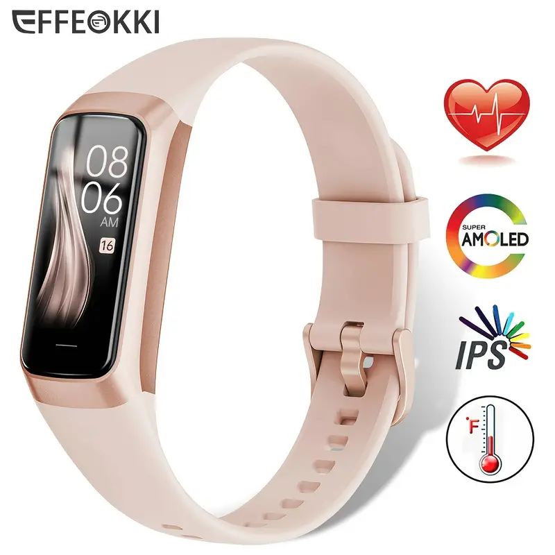 Fitness Tracker Activity For Women Men, Amoled Color Display Smart Watch, 5  Atm Waterproof Swimming Sport Watch, 24/7heart Rate Monitor, Indoor Outdoor  Tracking, Sleep Monitor Smart Band For Ios Android - Temu