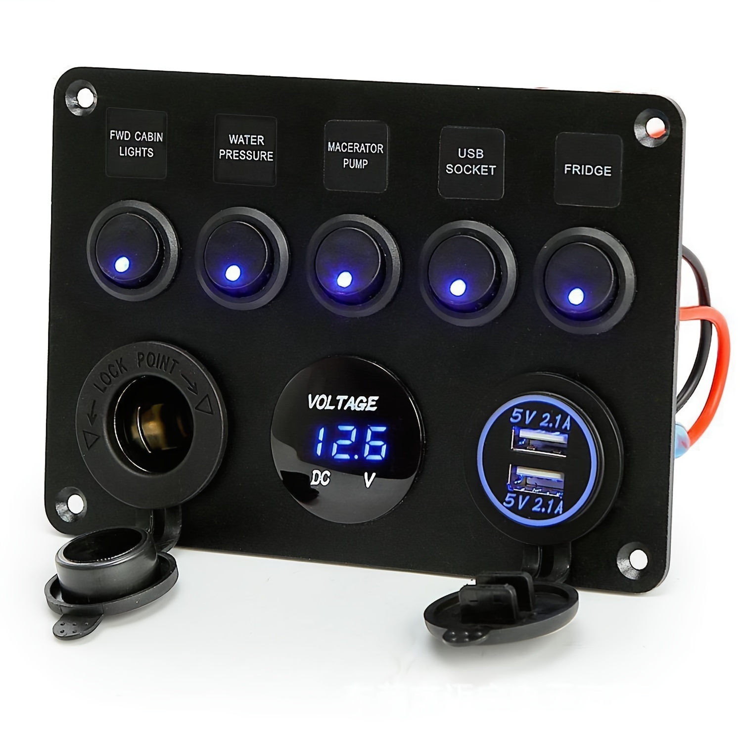  Interruptor de encendido de coche de carreras 12V 20A Kit de  panel de interruptor de encendido con botón de arranque del motor, estilo  de fibra de carbono, universal para coches de