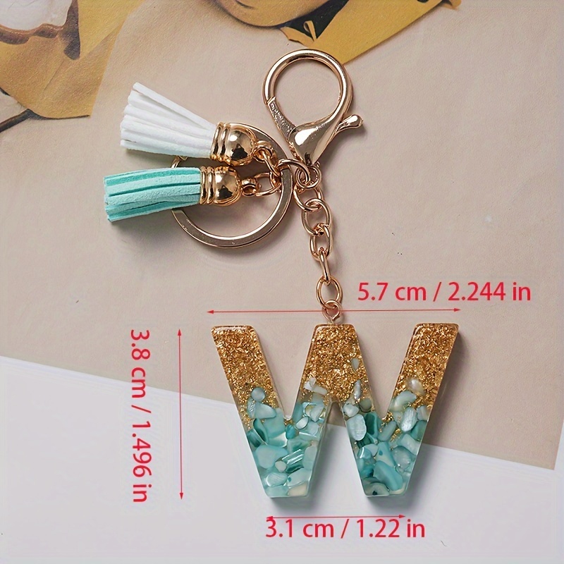 Howah Flower Letter A - Z Initial Letter Resin Keychain Accessories Cute  Premium Bag Charm at  Women's Clothing store