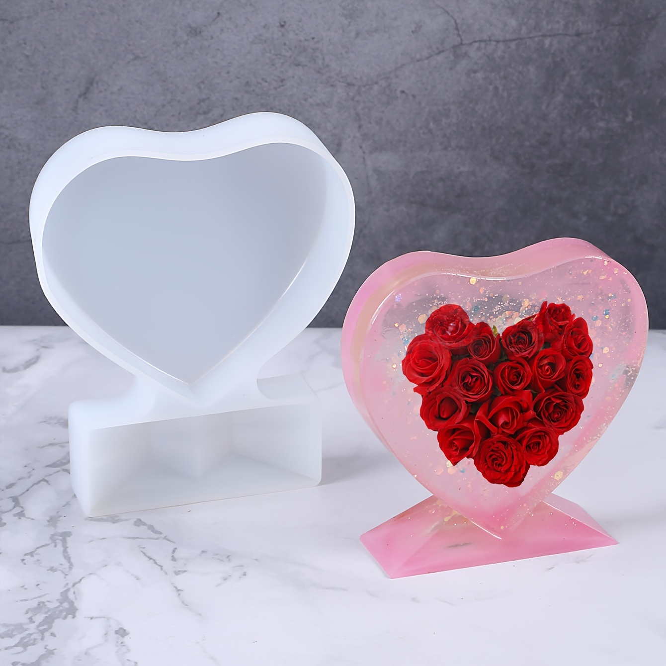 XINHUADSH Resin Craft Mold Innovative Love Picture Photo Frame Epoxy Resin  Mold Widely Applied Great for Family 