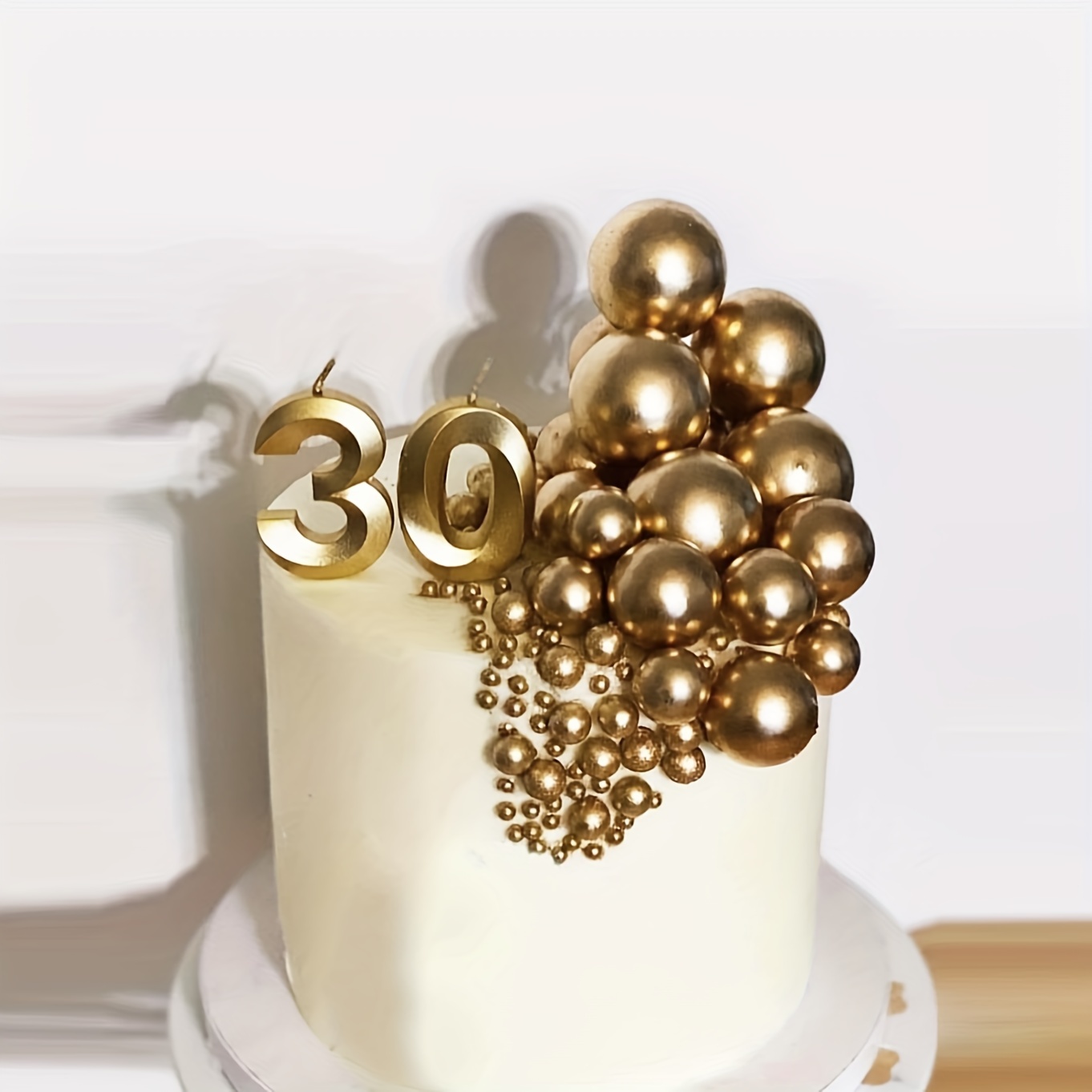 Décoration de gâteau en boule dorée et argentée, 25 pièces, pour