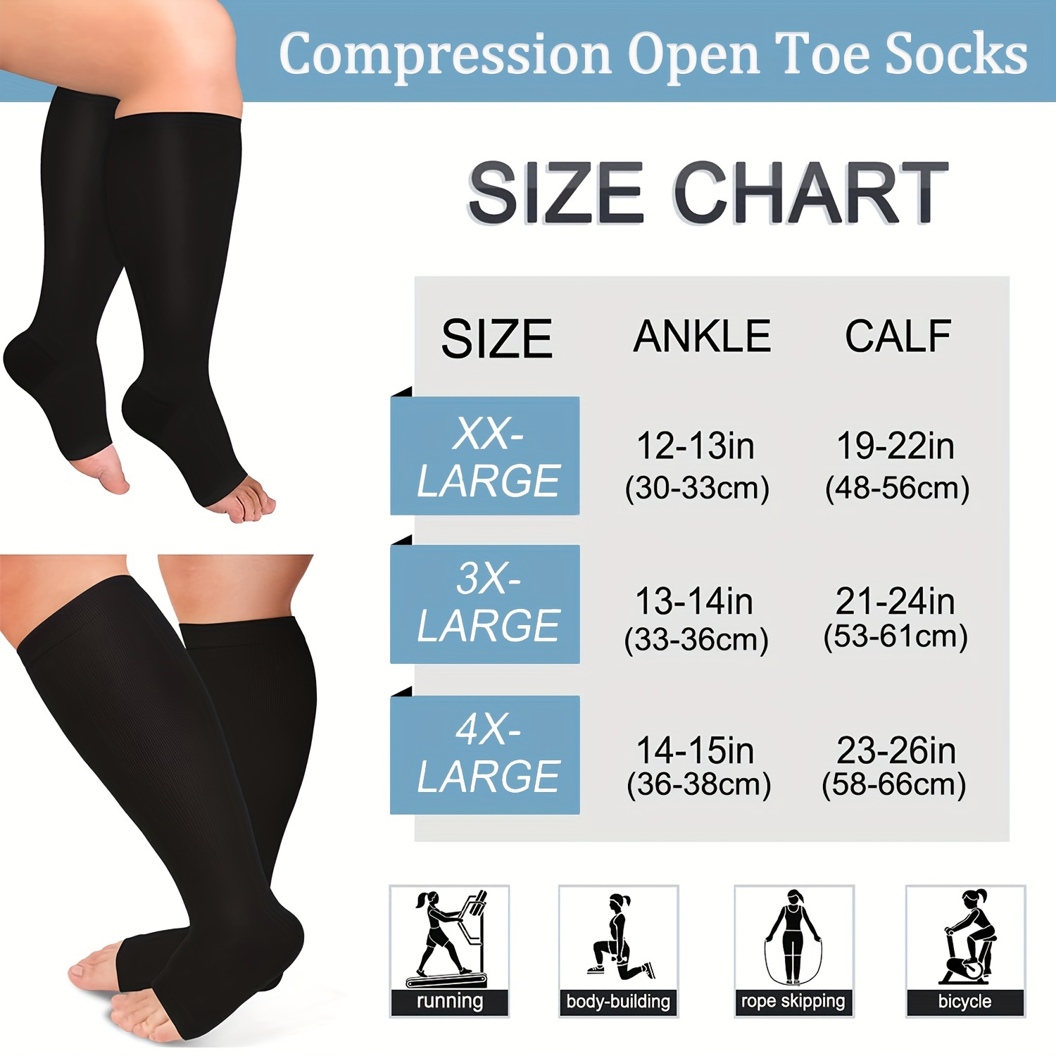 Plus Size Copper Sports Compression Socks For Women Pregnancy