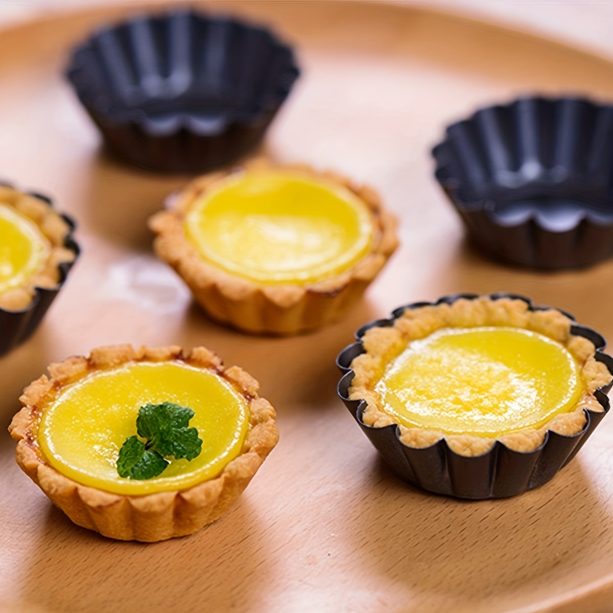 Egg Tart Molds Pudding Molds Cups Mini Chocolate Cake Pans Carbon Steel  Cupcake Cake Cookie Pudding Mold Round Nonstick Bakeware - Temu