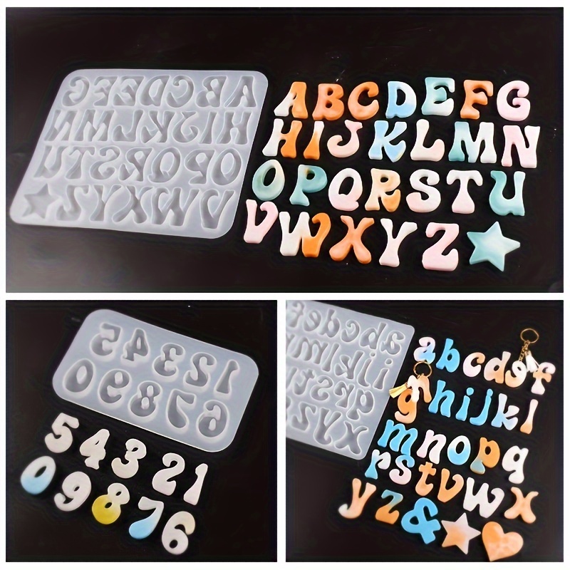 Alphabet Résine Silicone Moules Lettre Numéro Epoxy Moule Fabrication