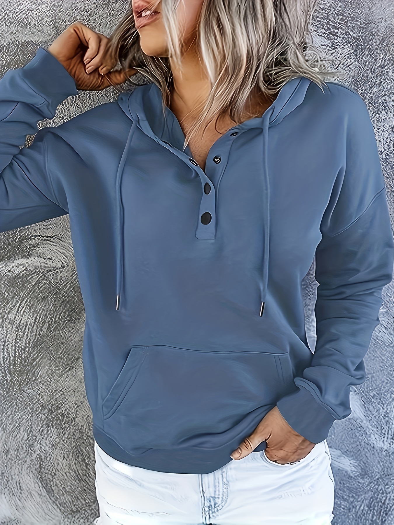 KIJBLAE Discount Women's Fashion Sweatshirt Pocket Drawstring