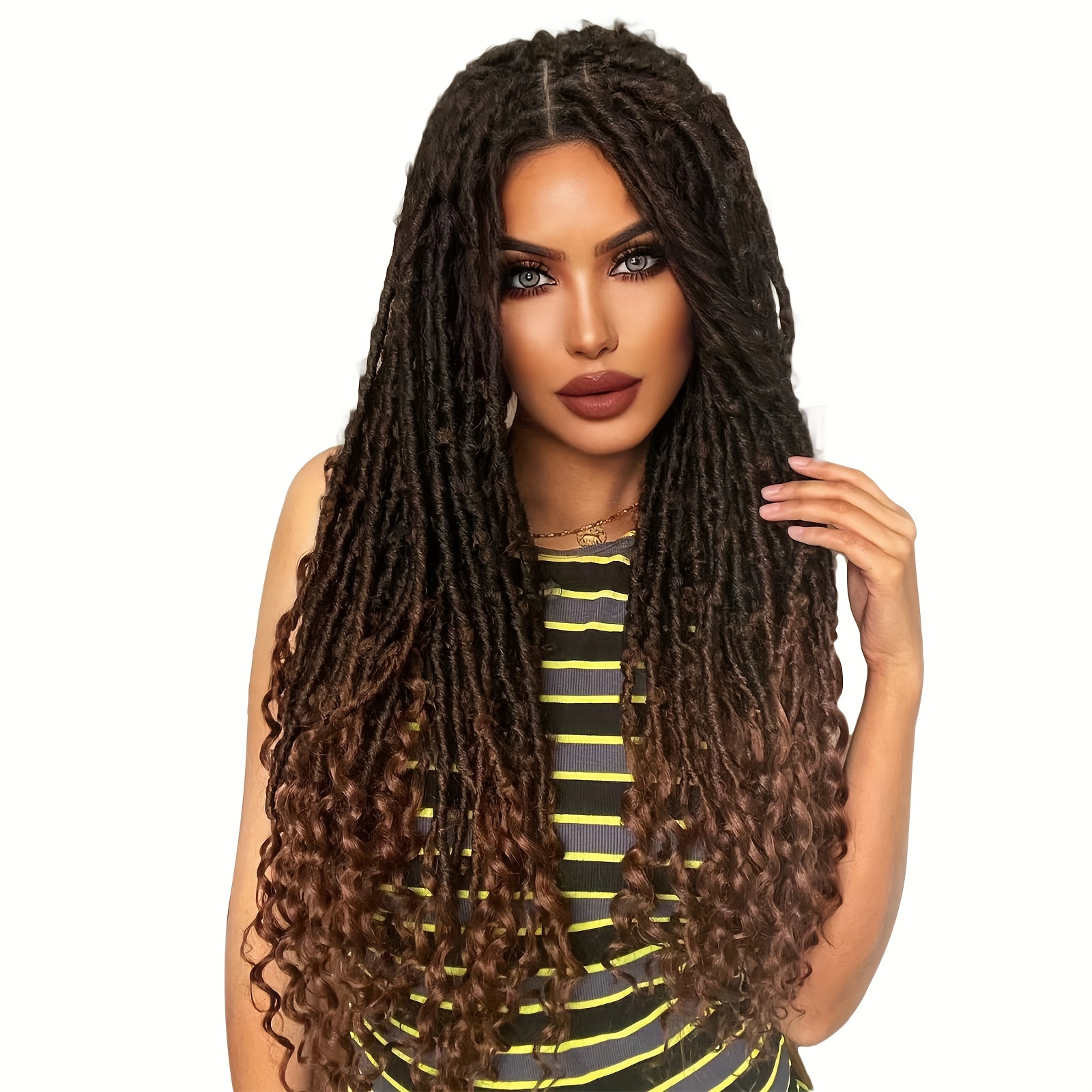 Super Long Butterfly Locs Brown Wine Red Braided Lace Front - Temu