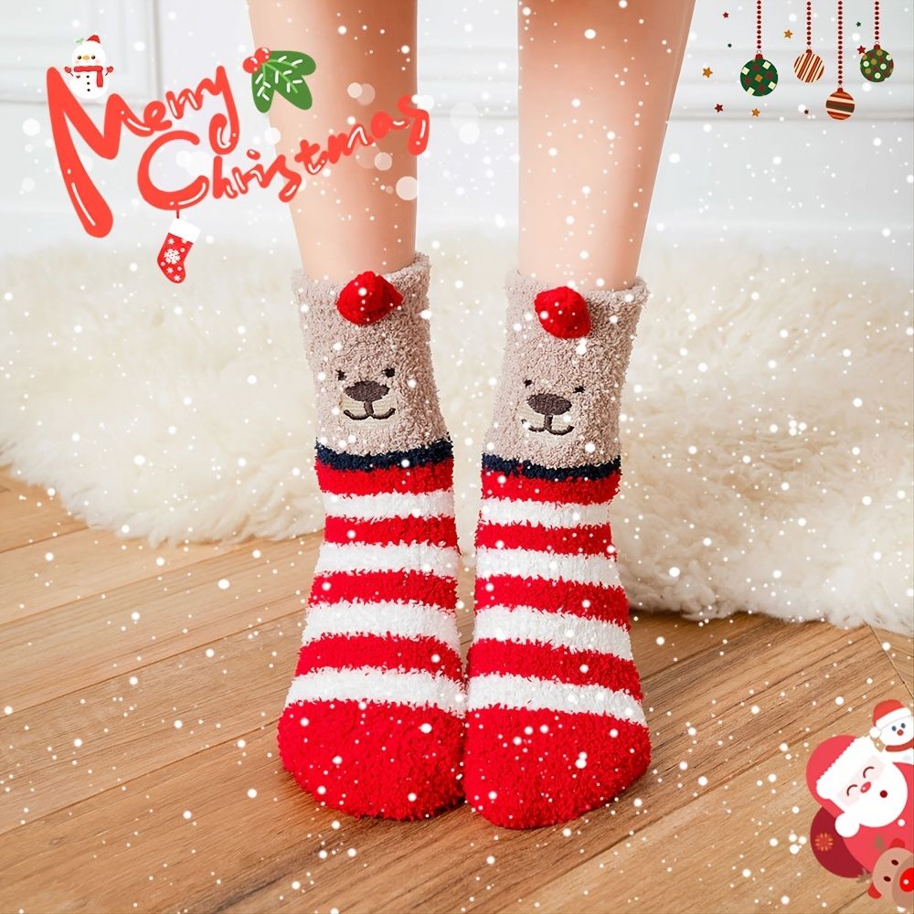 Warm Fuzzy Winter Socks Cute Cartoon Animal Christmas Print Socks Women's  Stockings Hosiery - Clothing, Shoes & Jewelry - Temu