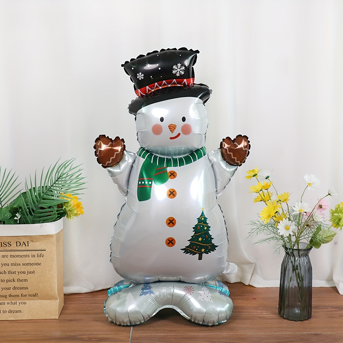 Inflatable Standing Christmas Aluminum Foil Balloon Snowman - Temu