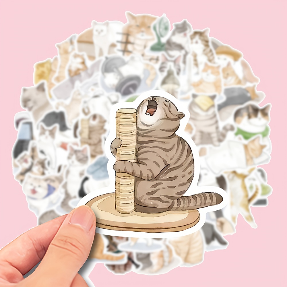 Cute Cat Stickers Waterproof Diy Friendly For Water - Temu