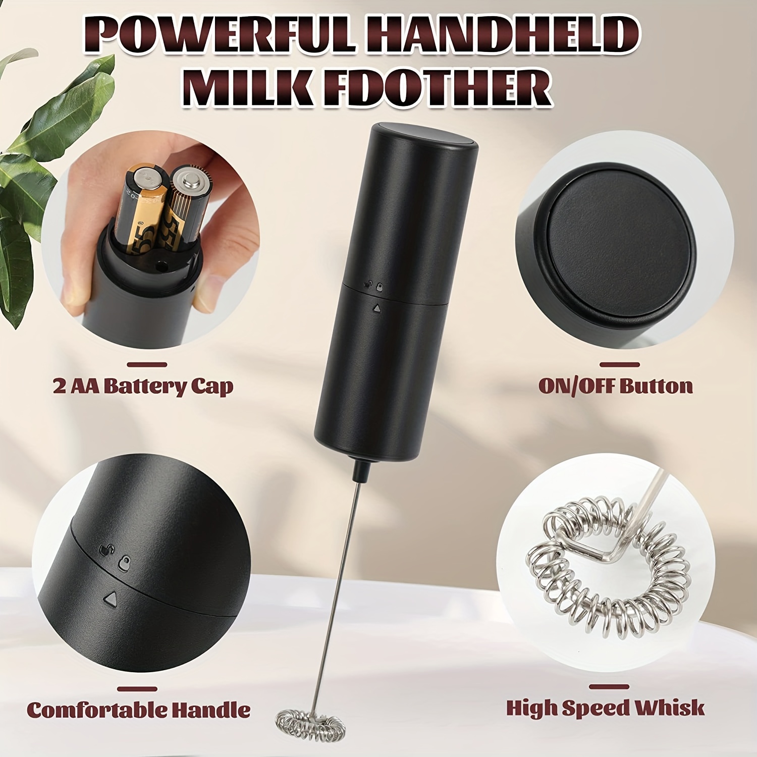 Portable Electric Milk Frother Set With Base Foam Maker Handheld Foamer  High Speeds Drink Mixer Frothing Wand For Coffee Egg Milk Kitchen  Accessories - Temu
